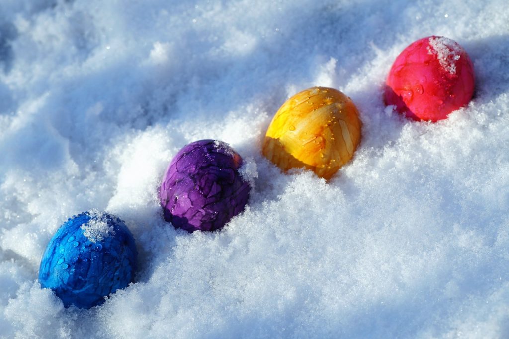 Easter Eggs in the Snow